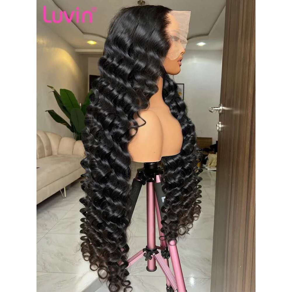 30 Inch 13x6 HD Lace Frontal Waves Wig Brazilian Loose Deep Wave Curly Wigs Human Hair For Women