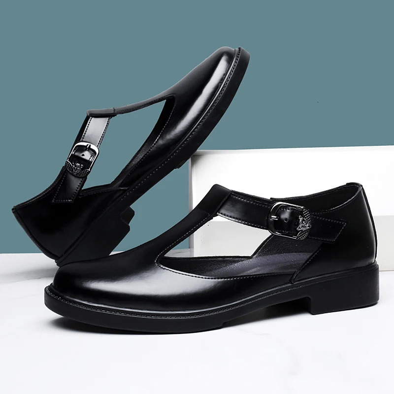 Summer Man Sandals Business Casual Shoes Men Wading Aqua Shoe Classic Leather Outdoor Beach Flats Simple Roman Sneakers 250523BJ - view 3