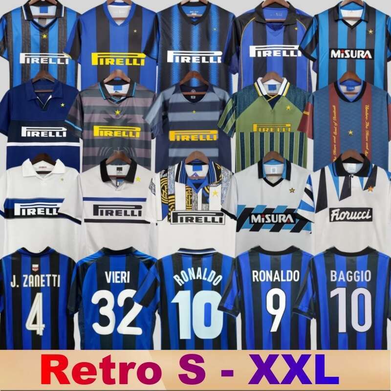 Inter retro soccer jersey vintage classic football shirt 89 90 91 92 93 95 96 97 98 99 00 01 02 03 04 05 07 08 09 10 Ronaldo Figo ADRIANO Stankovic ZANETTI