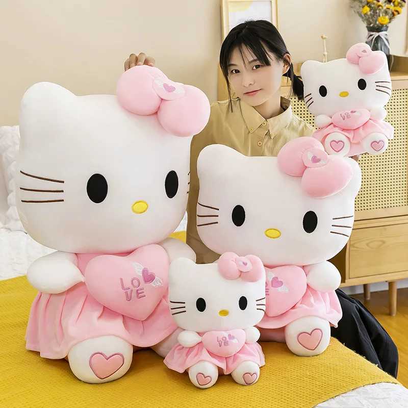 Sanrio Sanrio Hello Kitty Pink Plush Stuffed Toys Anime Cartoon Plushie Doll Soft Stuffed Pillow Toys For Children Birthday Xmas Gifts w250530