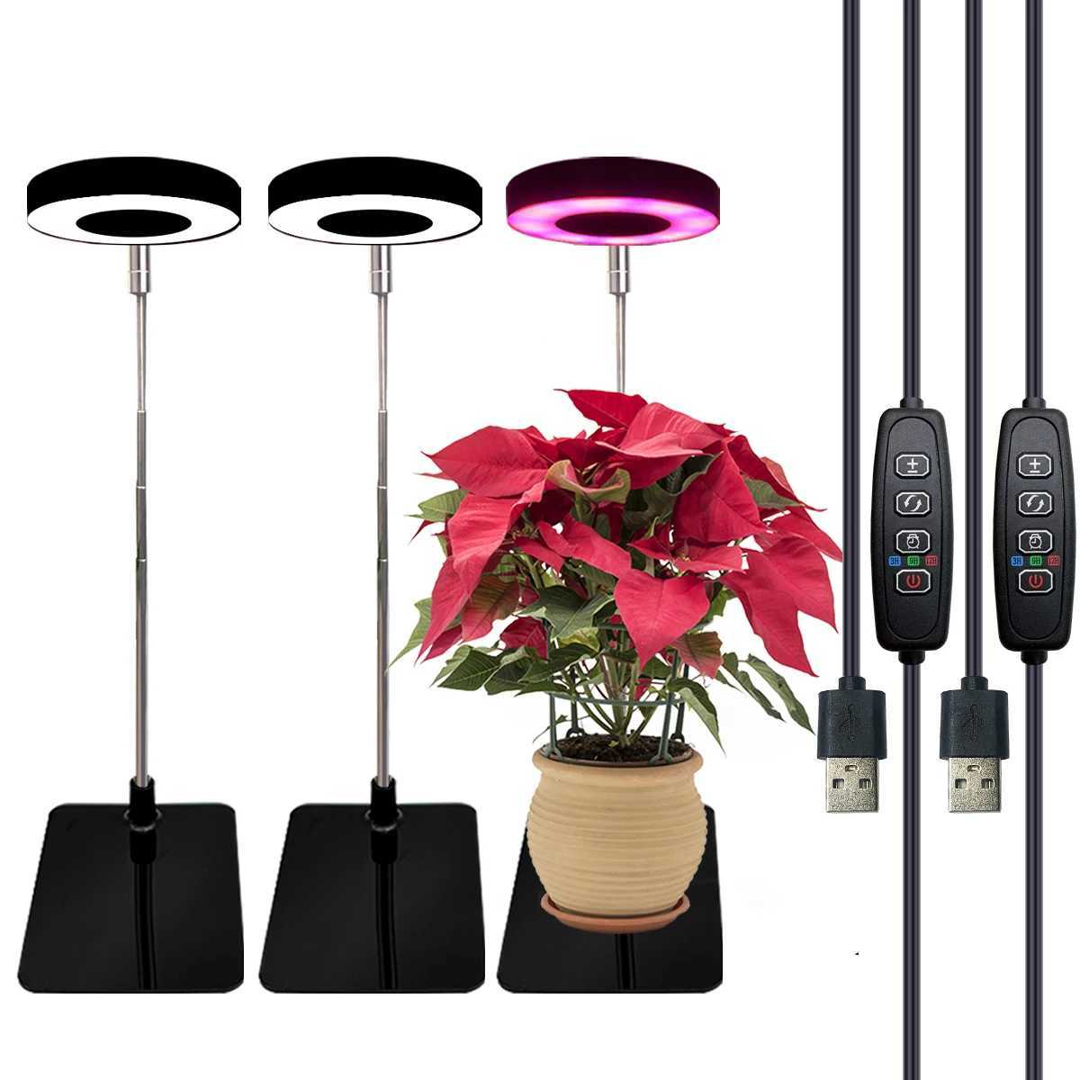 Three color with base plant light Full spectrum LED indoor plant growth light 3/9/12 timing height adjustable 10 levels dimming.XJ250526