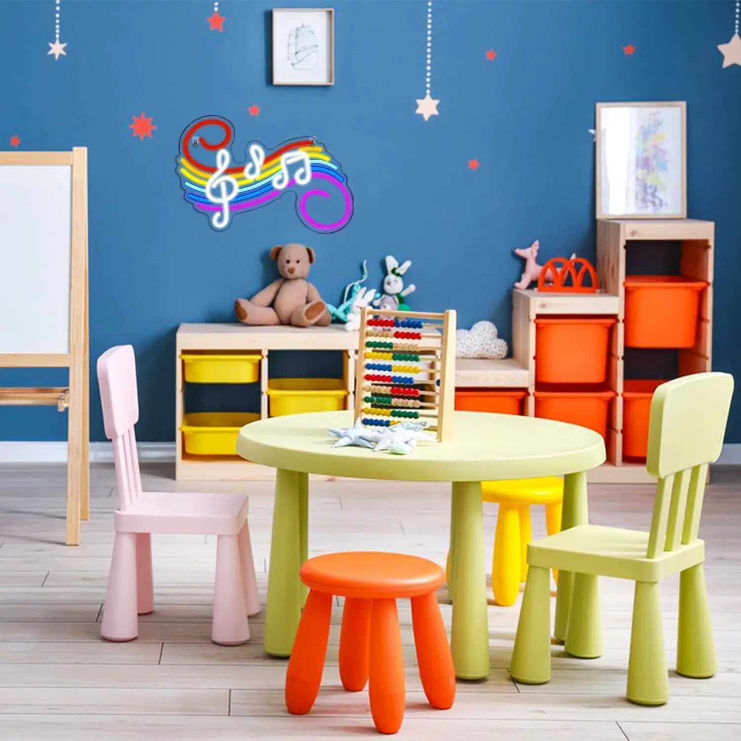 Rainbow Note Neon Light Sign Dimmable LED Neon Sign For Wall Decor Music Party Club Studio Bar Game Room Decor Birthday Art Gift W250526