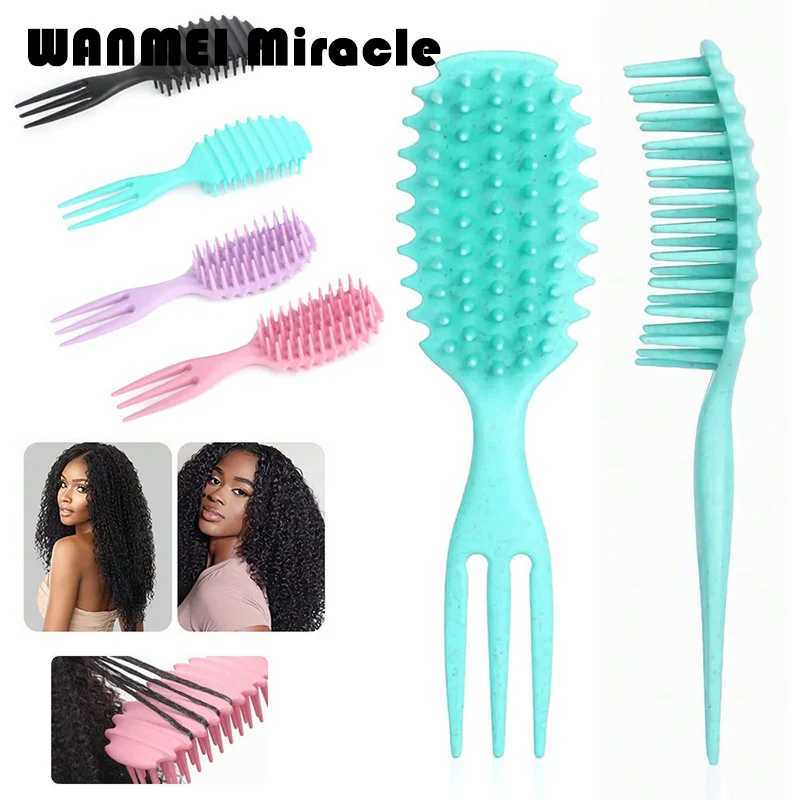 1pcs Gentle Curly Detangling Hair Brush Afro Scalp Massage Comb Curly Hair Edge Curl Hairbrush Salon Hairdressing Tools R250526