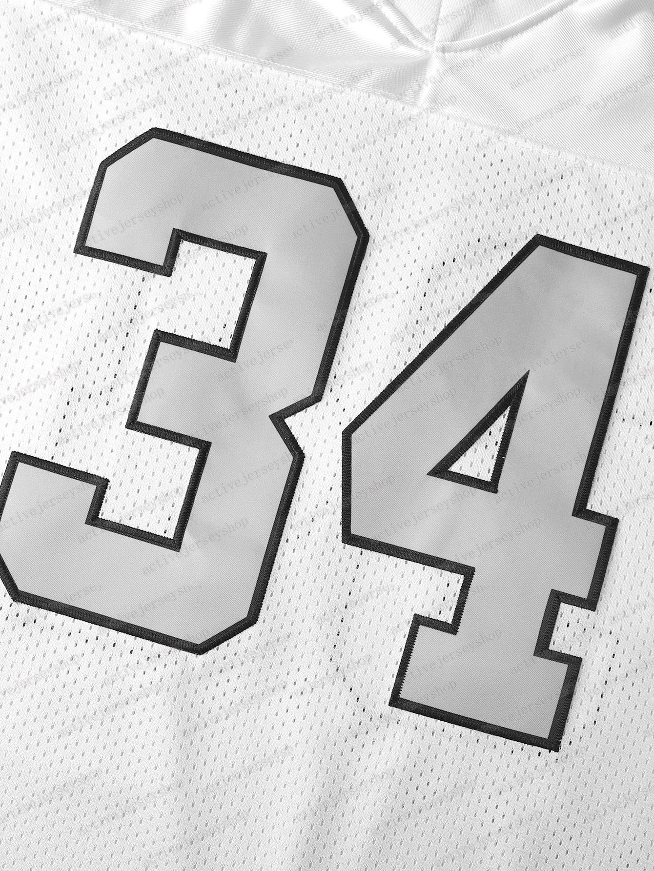 #34 Bo Jackson Comfy V-Neck Jersey Black Mesh Embroidery for Training and Competition Breathable Moisture-Wicking American Football jersey