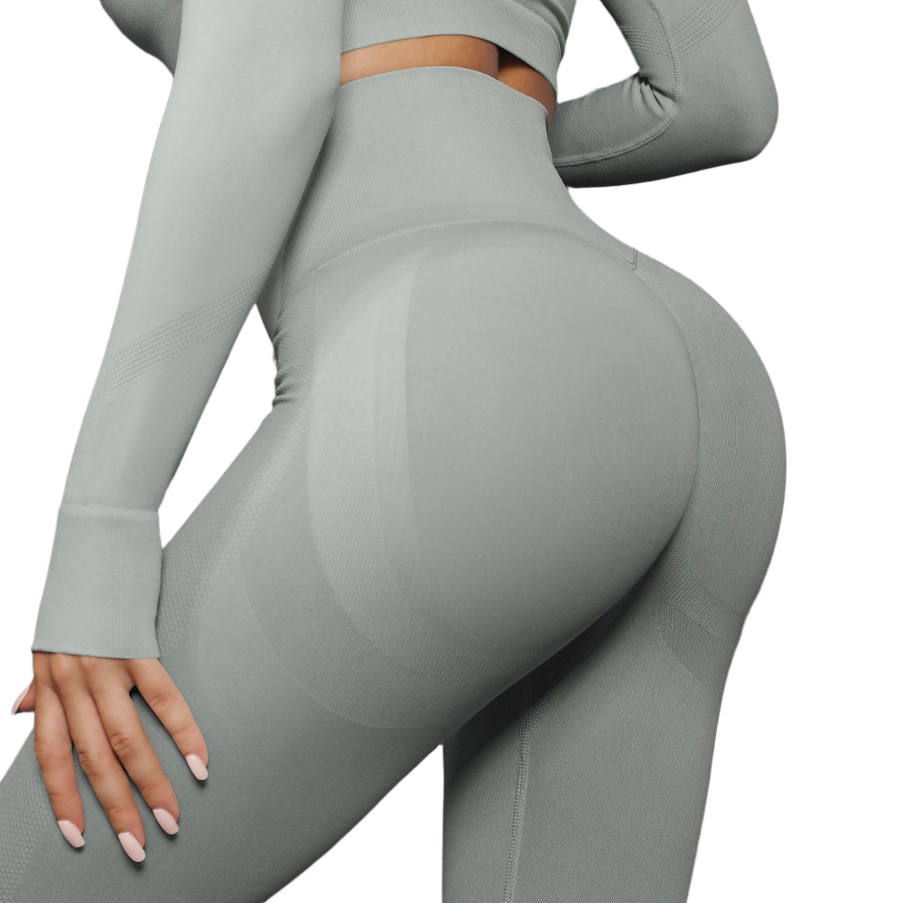 JJ-6600 High Stretchy Breathable Seamless Scrunch Butt Sports Yoga Pants Booty Boost Gym Workout Legging for Women