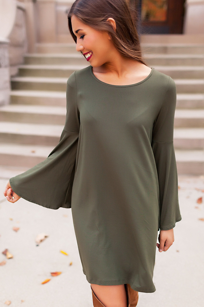 Spring/Summer New Womens Wear New Round Neck Long Sleeve Loose fitting Dress