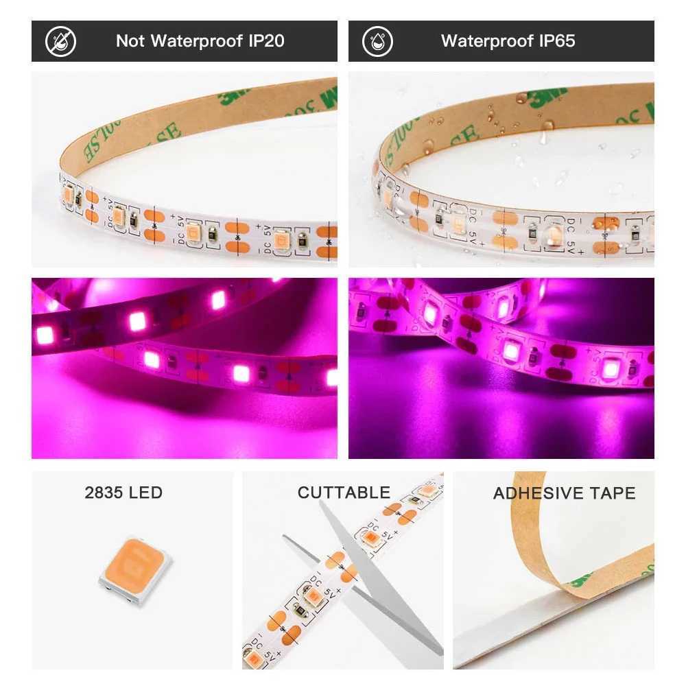 DC 5V USB LED Strip Pink LED Strip Light TV Background Lighting Tape Home Decor Lamp 1- 5m LED String Light USB Powered W250526