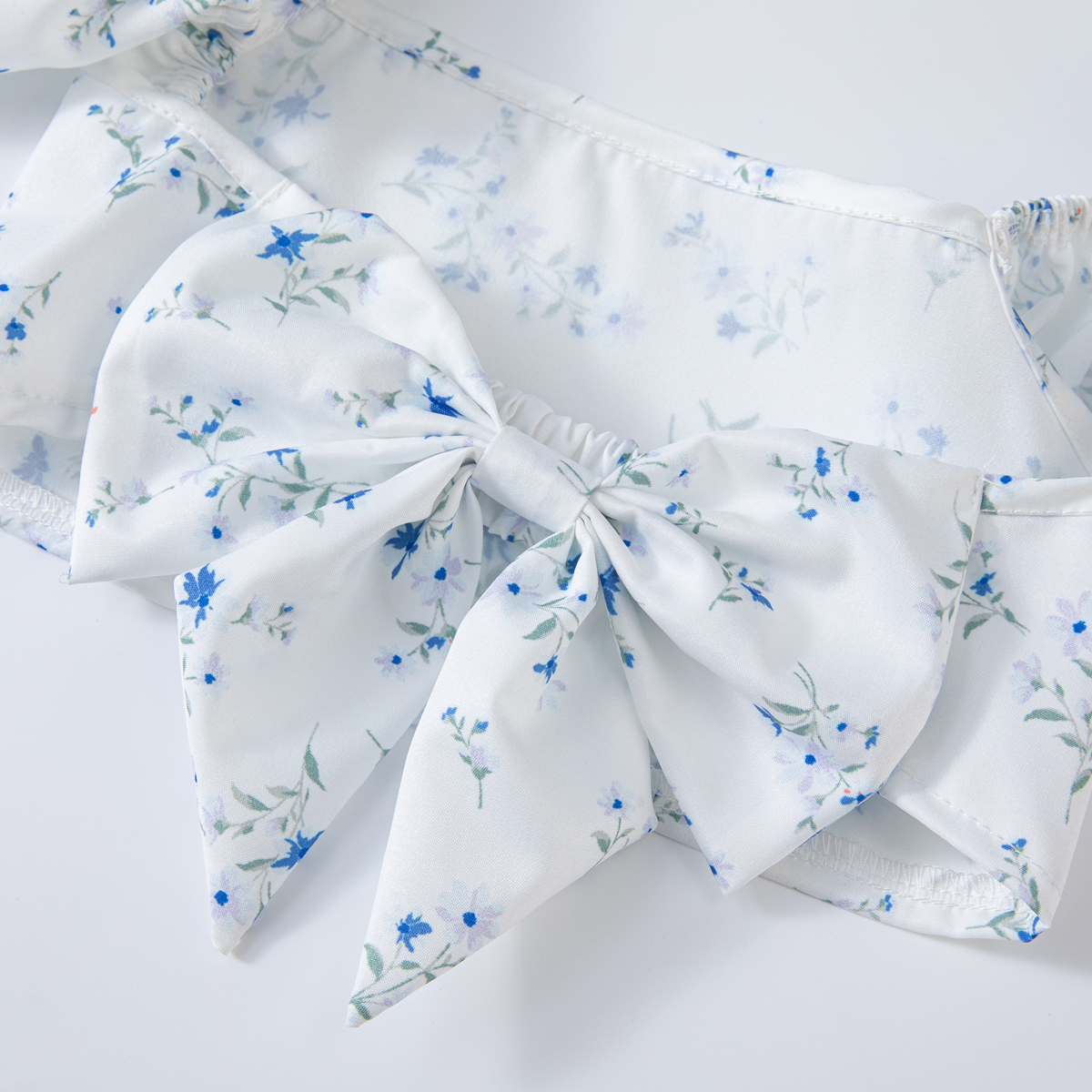 Baby Girl Summer Casual Set Floral Printed Back Bow Camisole Top, Baby Designer Clothing, Sweet Style, Suitable for Daily Wear and Outing, Party Wear 