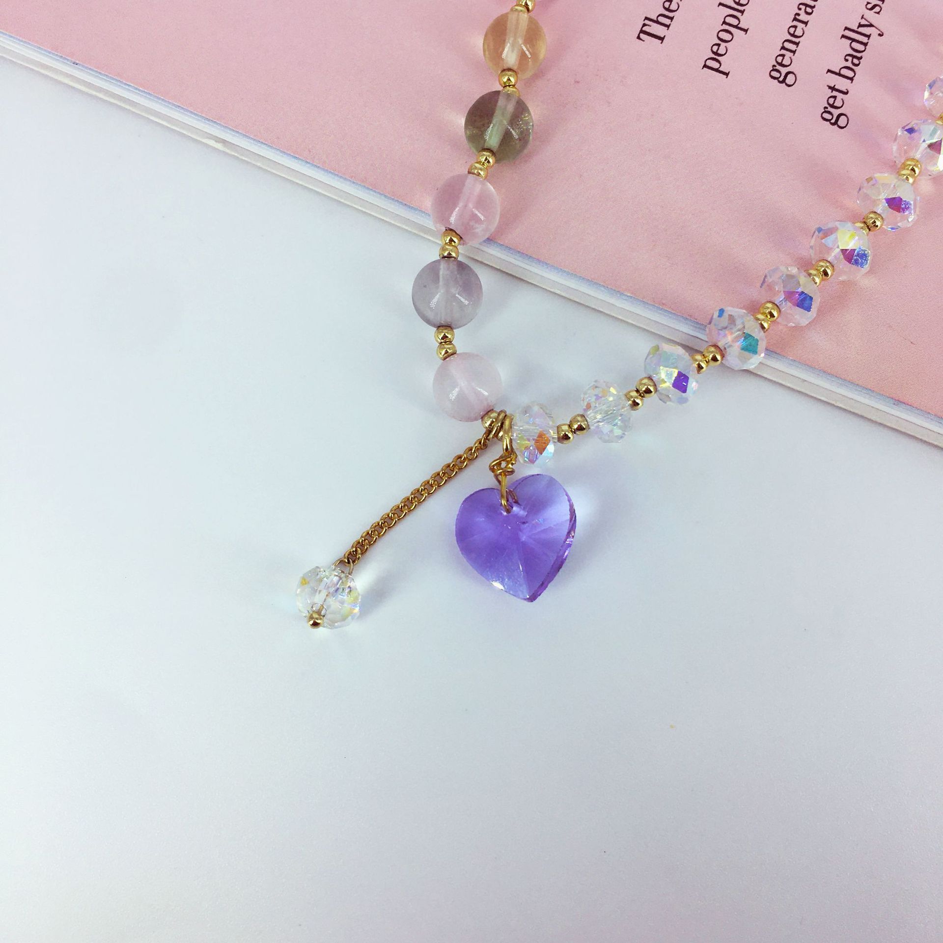 crystal double circle women's countryside style pendant, bracelet, live streaming accessory