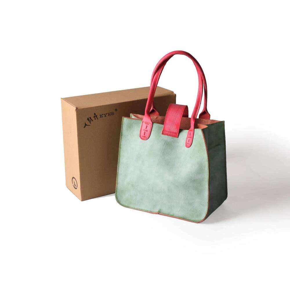 Women's Bags Designer Brand Genuine Leather Handsewn Solid Color Minimalist Handbag