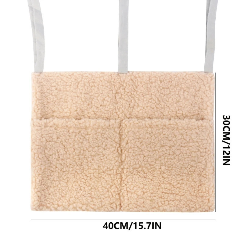 Practical Baby Crib Storage Bag Organizers Bedside for Diapers Small Items 2 Pockets Versatile 250517z