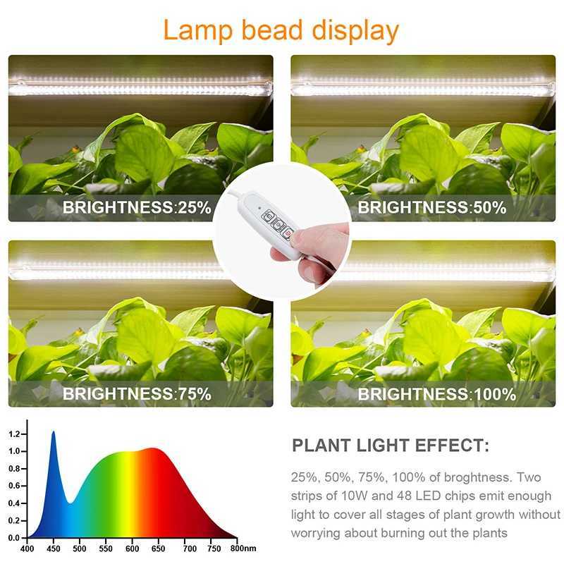 Indoor Led Grow Light USB Timer Phyto Lamp For Plants Dimmable LED Lamp Phytolamps Full Spectrum Hydroponics Growing LampsXJ250526