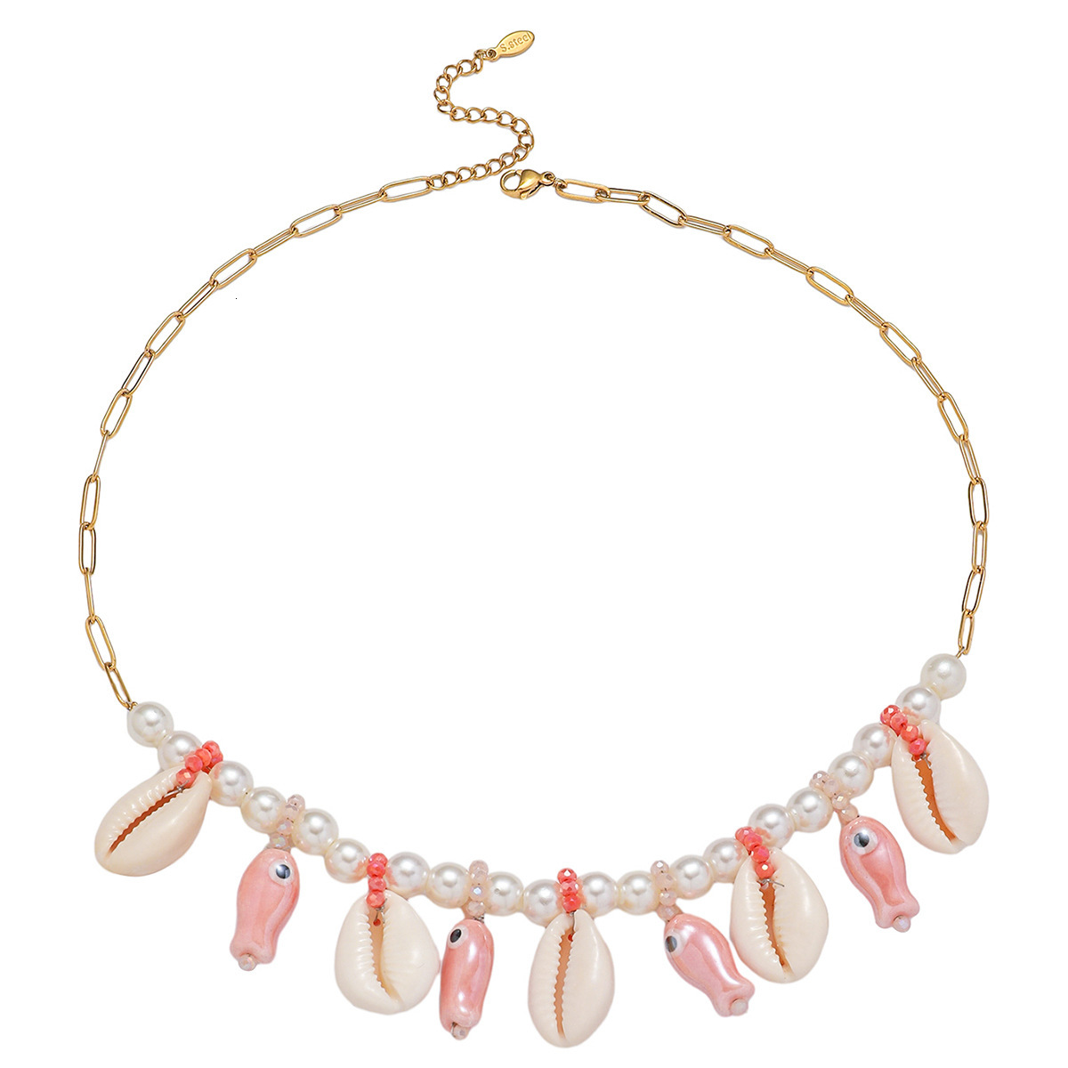 stainless steel necklace, new women's light design, shell collarbone chain,