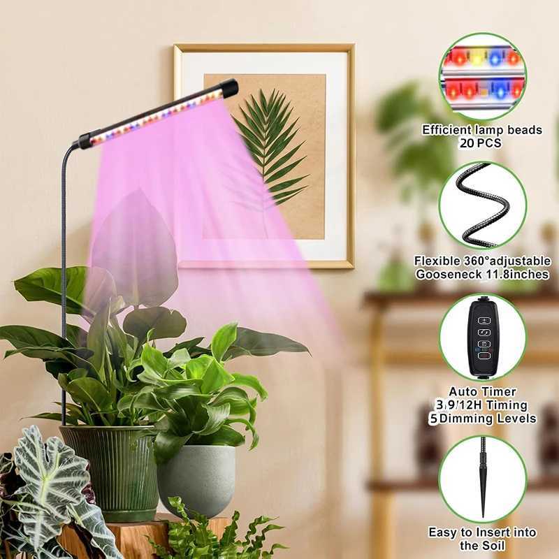1PC USB 5V Plant Lights Grow Lamp Full Spectrum Insertion Type Grow Light LED Home Indoor Flower Seedling Phyto LampXJ250526
