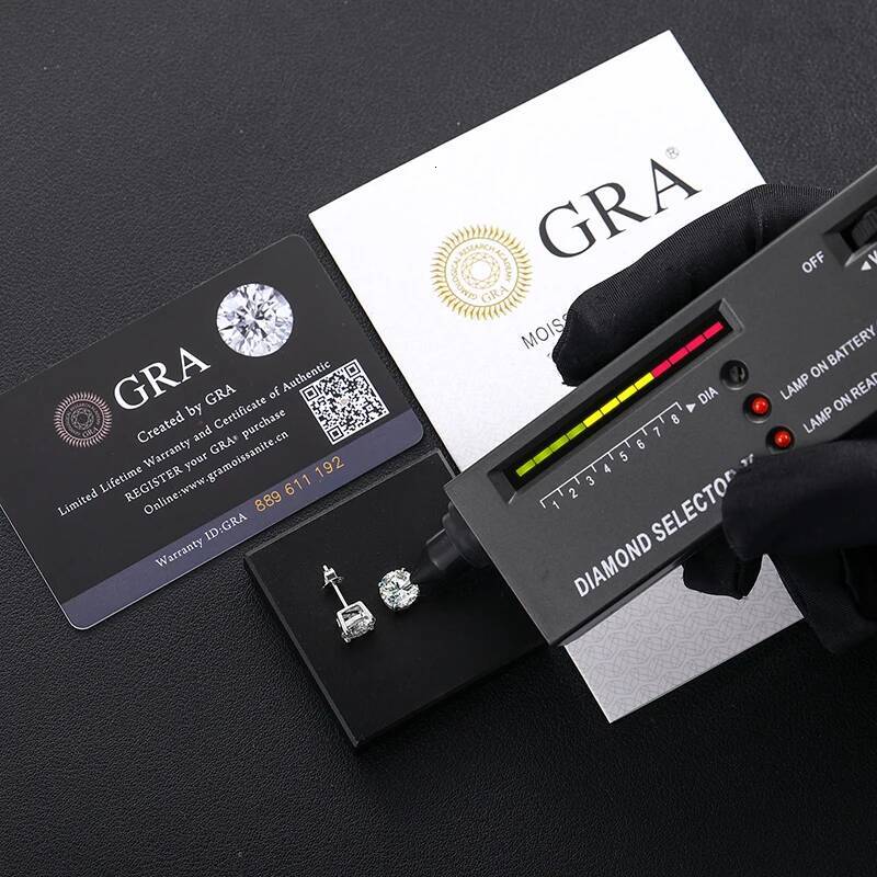 0.1-2 Carat D VVS Solitaire Moissanite Stud Earrings For Women Men Solid Sterling Sier Sparkling Wedding Birthday Jewelry