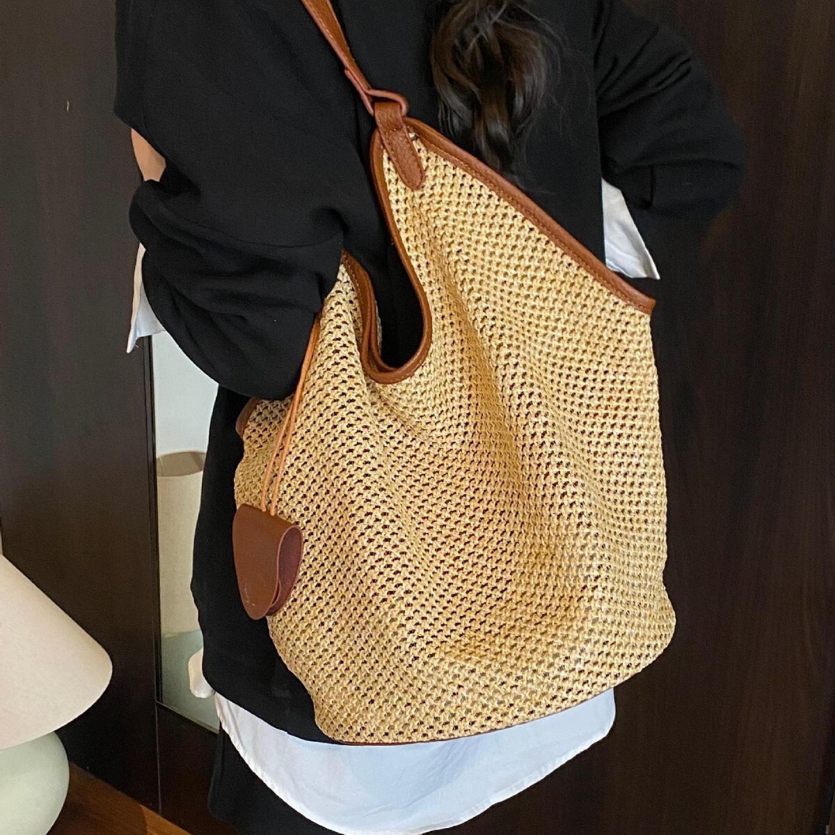 Free Shipping Designer Bag Women's Summer Handbag Fashionable Woven Shoulder Bag Casual Vacation Beach Bag Large Capacity Grass Woven Bag Vegetab