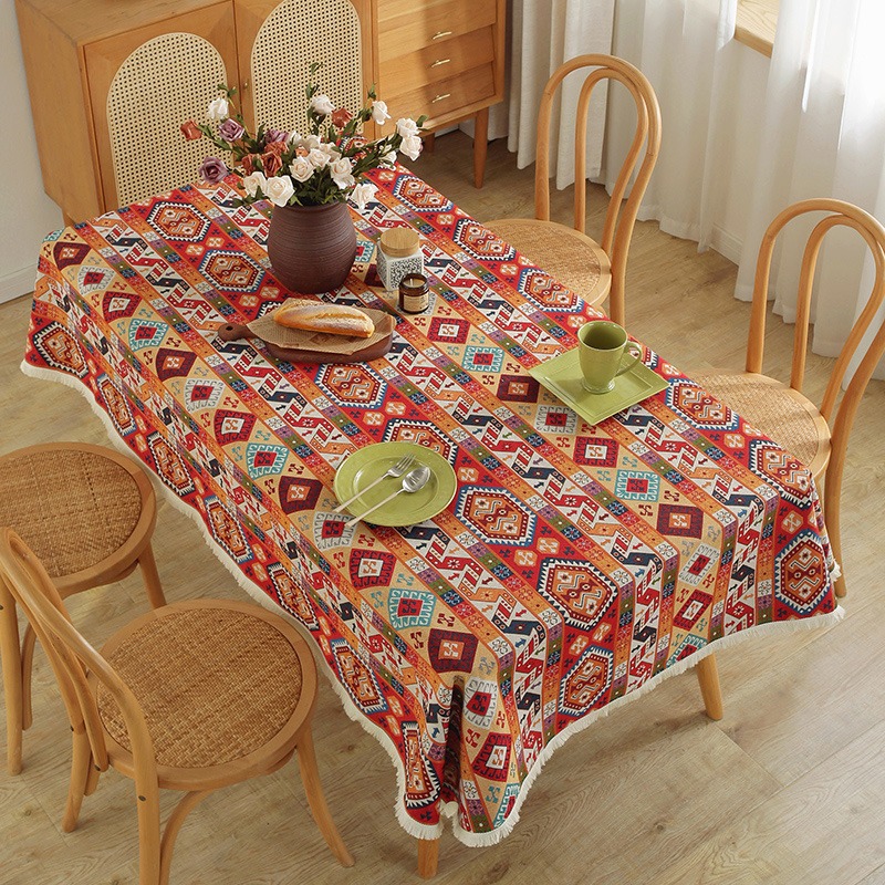 A656 waterproof and oil-proof wash-free light luxury hotel restaurant large round table cover dining table coffee table
