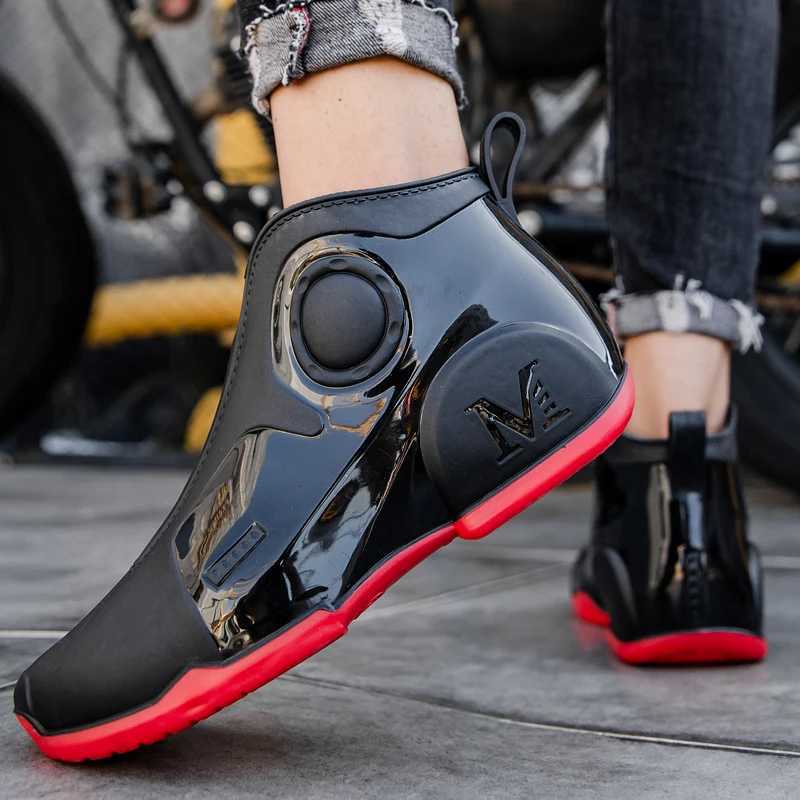 New Mens Outdoor Fishing Shoes Punk Ankle Rubber Boots Waterproof Strong Blocking Water Shoes Wellies Kitchen Shoes Size 39-44 M250526