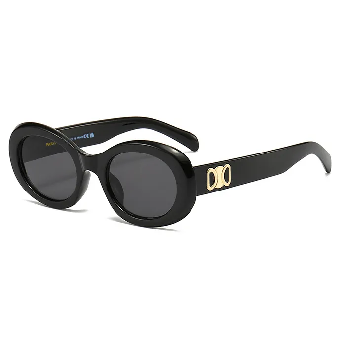 Luxury Metal Brand Sunglasses for Men and Women Unisex Designer Fashion Sun Glasses Oval Unisex Stylish Eyewear Shades