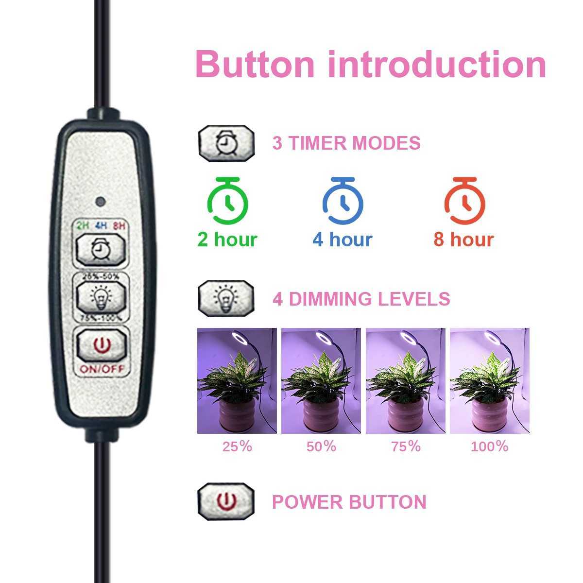 Ground Insert Hose Plant Growth Light LED Fill Light Timing USB 5V Indoor Pot Light Full SpectrumXJ250526