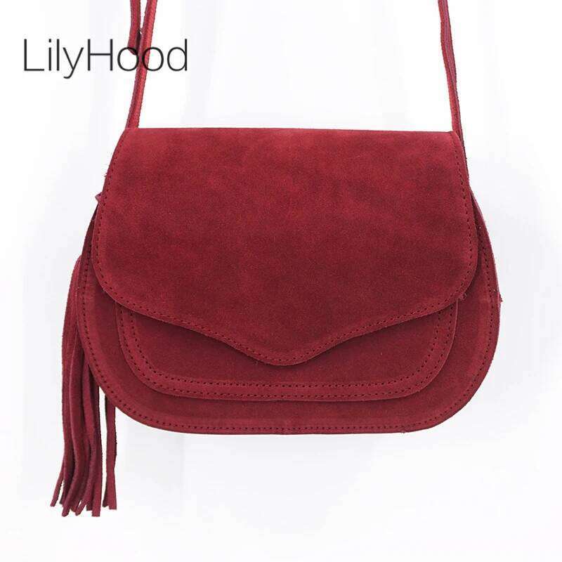 Designer Bag Women Genuine Leather Suede Small Size Saddle Leisure Retro Bohemian Hippie Ibiza Fringed Bury Side Sling Shoulder Bag