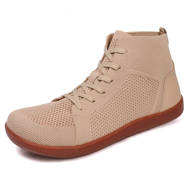 Wider Shoes Mens Minimalist Barefoot Male Breathable Mesh High Top Unisex Outdoor Athletic Sneakers 250526