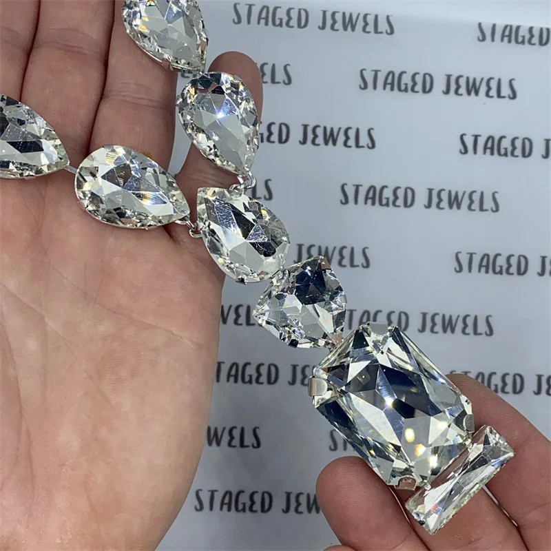 Fashion large rhinestones pendants Big brilliant necklace 250519