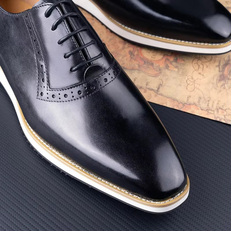 Wholesale Men Shoes Leisure Fashion Business Sneaker Handmade By Genuine Leather Casual Formal Rubber Bottom Oxfords Shoes 250526