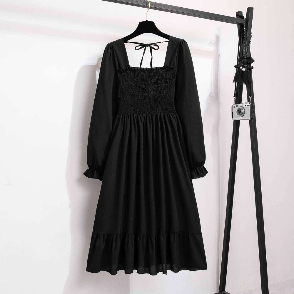 Backless Sexy Dress French Style Bell Floral Women Long Sleeve Chiffon Maxi Dress With Unique Design For Tea Break Sexy Flowy Dresses