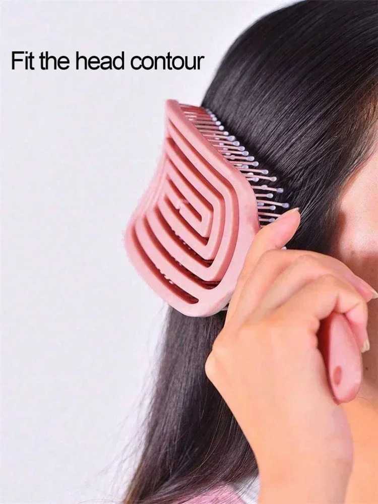 Ribbed Comb Volumizing Detangling Hair Brush Women Long Hair Massage Comb with Hollowed-Out Design for Home Use Body Care Travel R250526