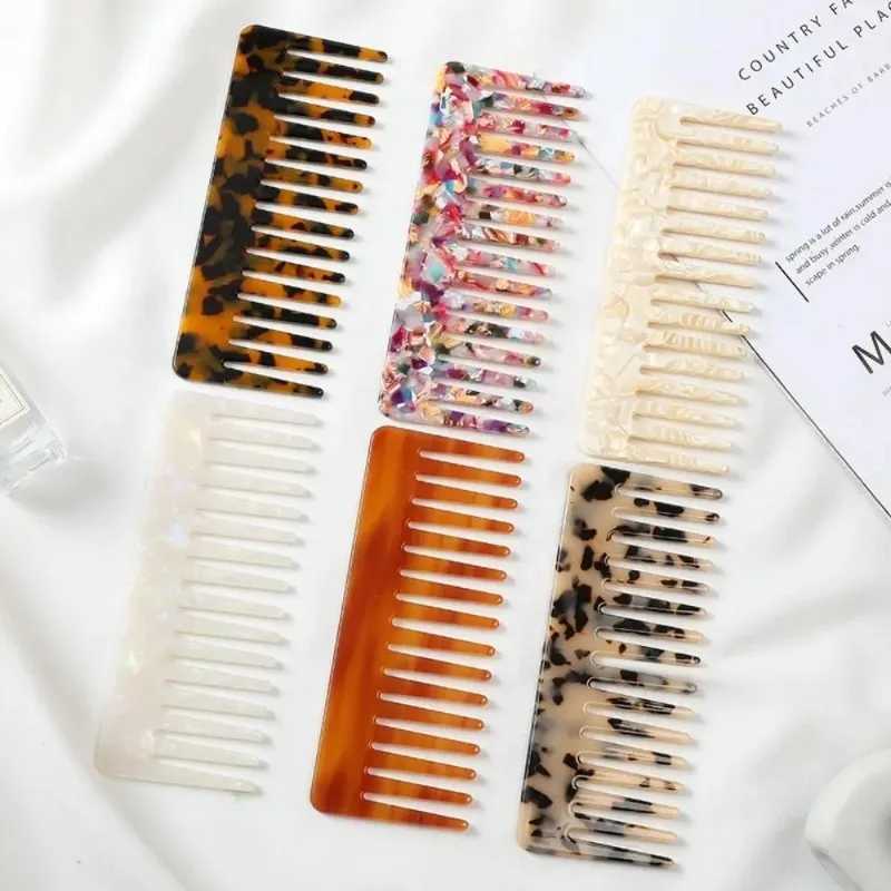 Wide Teeth Acetate Hair Combs Anti-static Massage Hair Brush Hairdressing Colorful Hairdress Salon Styling Traveling Accessories R250526
