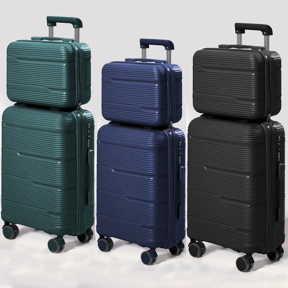 Travel Suitcase Rolling Carry on Boarding Luggage Cabin Set with Cosmetic Case Spinner Wheels Travel Trolley Case 13 20 Inch 250526