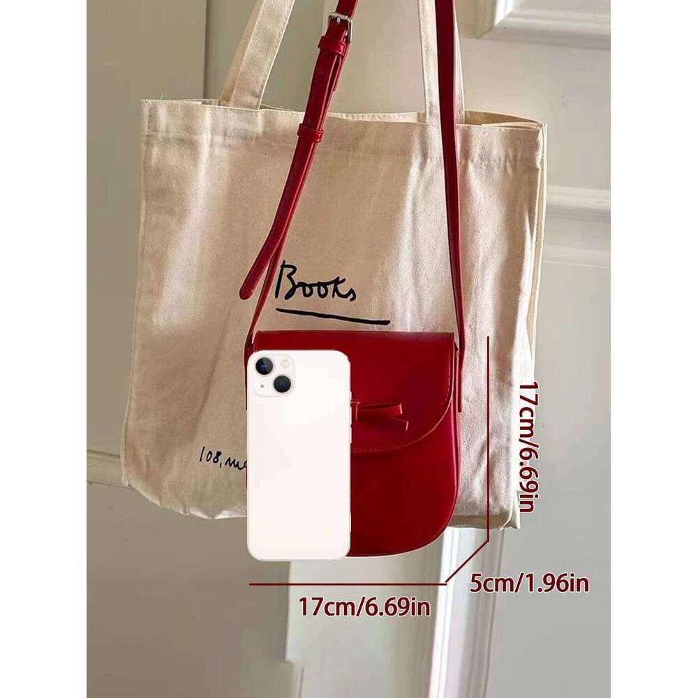 Women's Bags Designer Korean Women's Spring And Summer Bags High-Grade Red Niche Popular Cross-Body Fashion Bow Saddle Bag