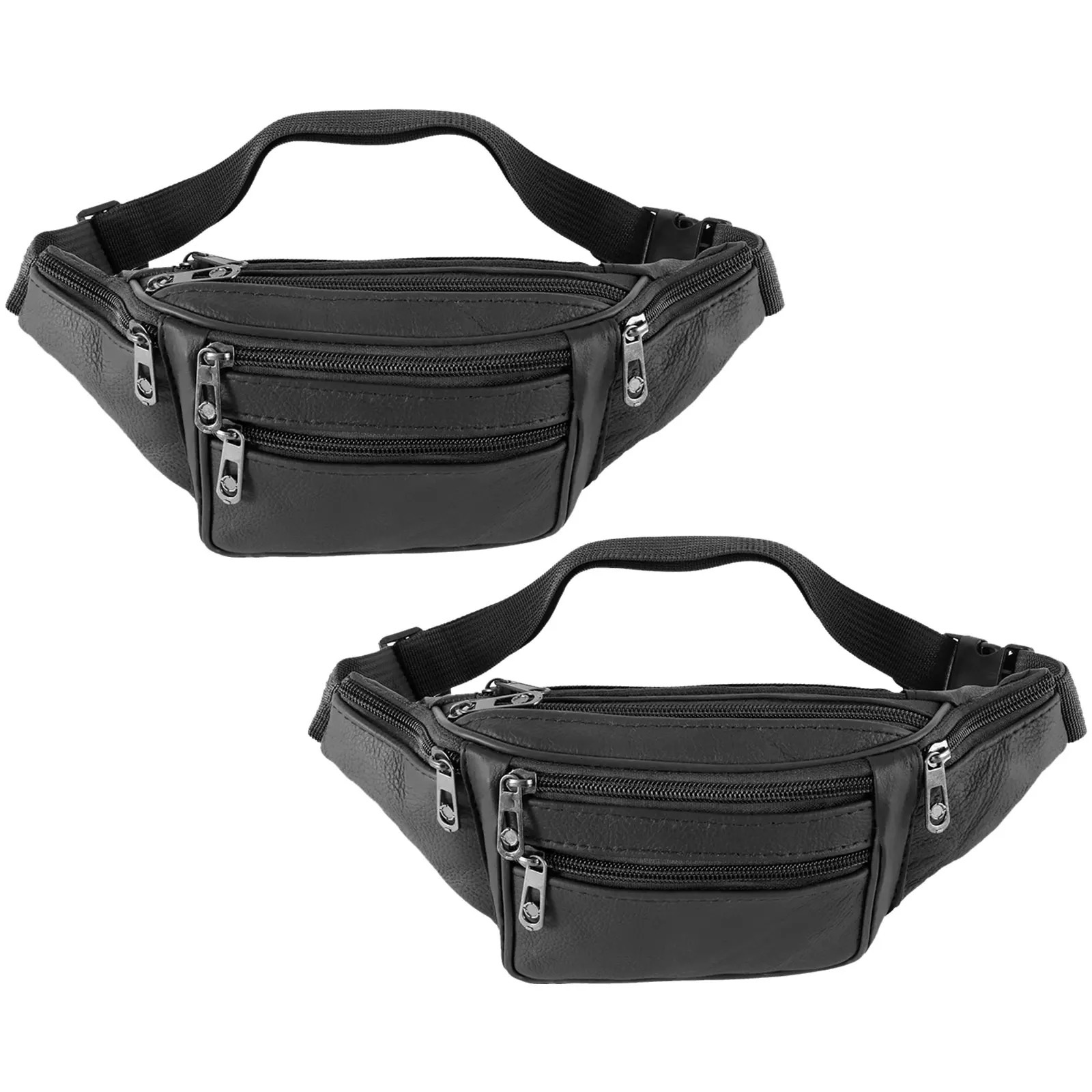 Fanny Packs for Women Men Fashion Waist Pack Belt Bag with 7 Zipper Pockets Adjustable Belt Casual Hip Bum Bag for Travel Women 250526