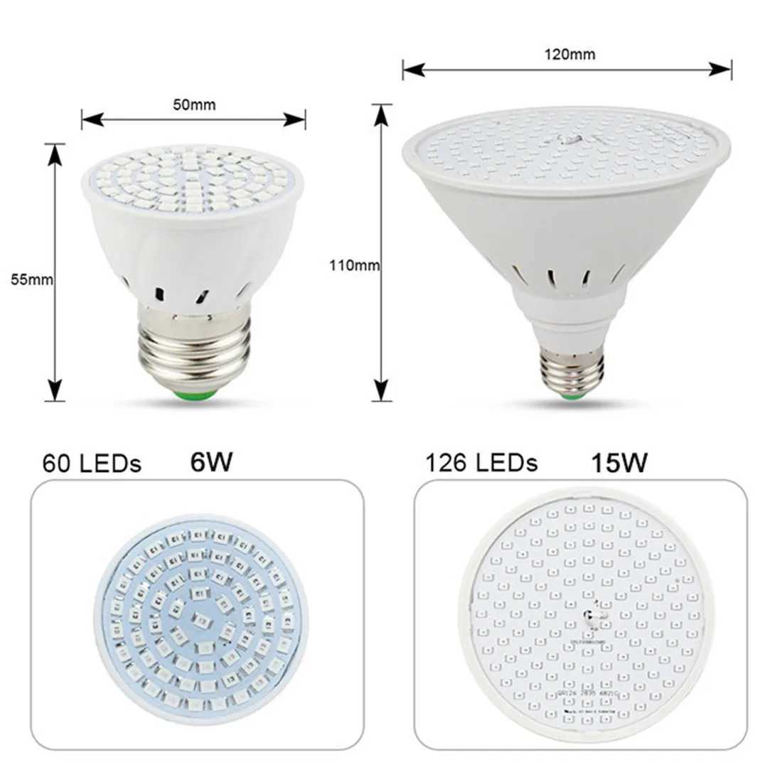 Black Clip Plant Growing Lamp Full Spectrum Gooseneck Grow Lamp with 1-Head 2-Head Clip-on Lamp for Seedlings Succulents ReadingXJ250526