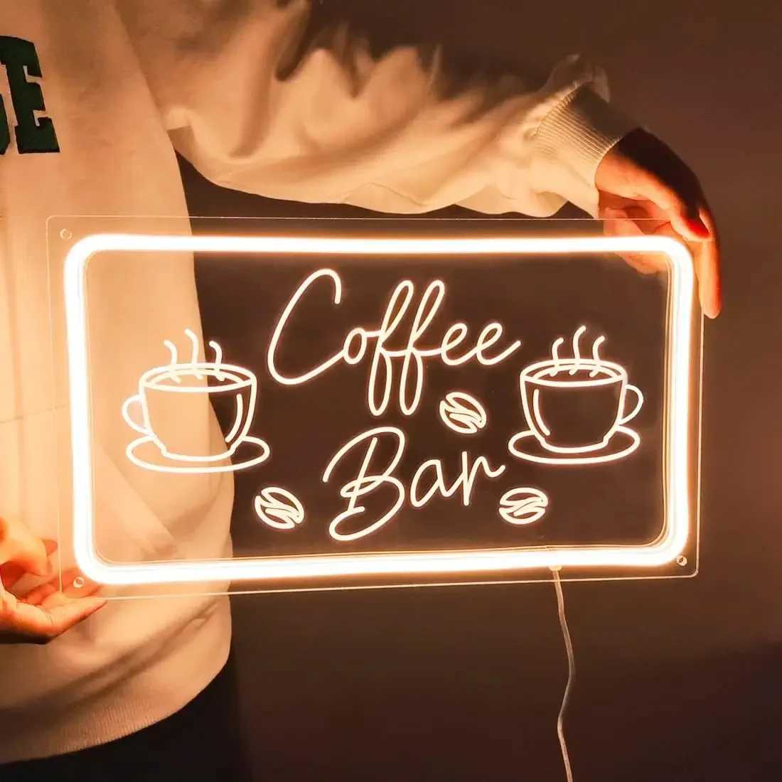 Coffee Bar Neon Sign Light for Restaurant Coffee Shop Cafe Bar Beer Pub Store Ad Display LED Home Birthday Party Wall Sign Decor W250526