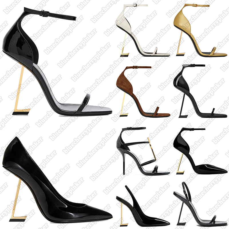 free shipping heels for women famous designer sandals luxury patent leather high heel black gold sandal womens pumps party weeding shoes
