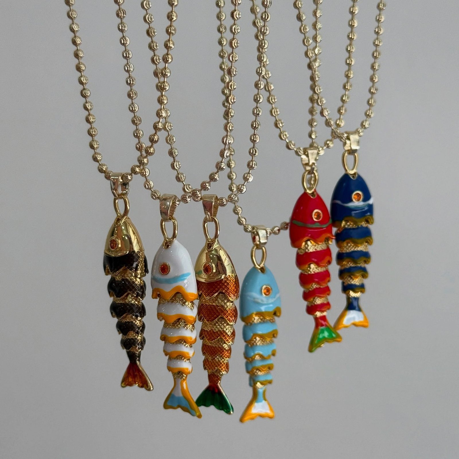 Bohemia Marine Life Cute Fish Charms Pendant Necklace For Women Mermaid Accessories y2k Jewelry 241113