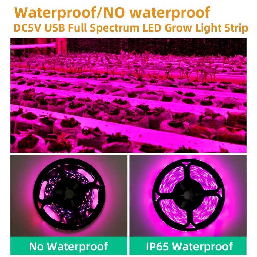 USB 5V LED Plant Grow Strip Light Full Spectrum Plant Growth Light Greenhouse Phytolamp for Plants Hydroponics Growing SystemXJ250526