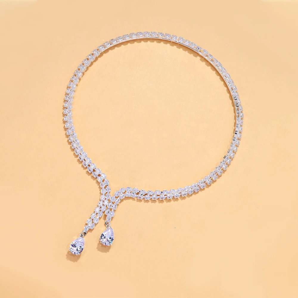 Stonefans Pendant Choker Necklace Jewelry for Women Bridal Deco Day Collar Crystal Gift Wedding Water Drop Necklaces Anniversary 250519