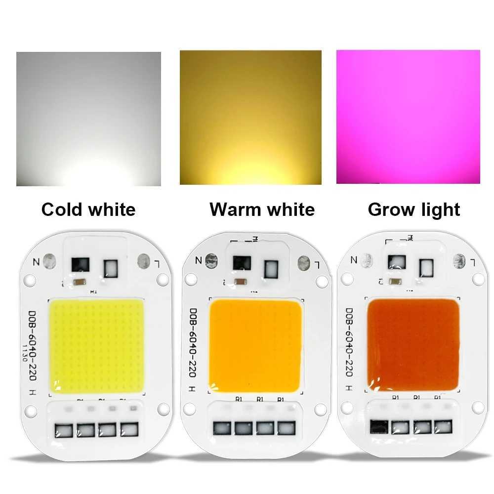 10pcs COB Ship Grow Plant Light 50W LED Lamp Chip LED Beads Lamp Box Full Spectrum No Need Driver Warm Cool White DIY COB LEDXJ250526