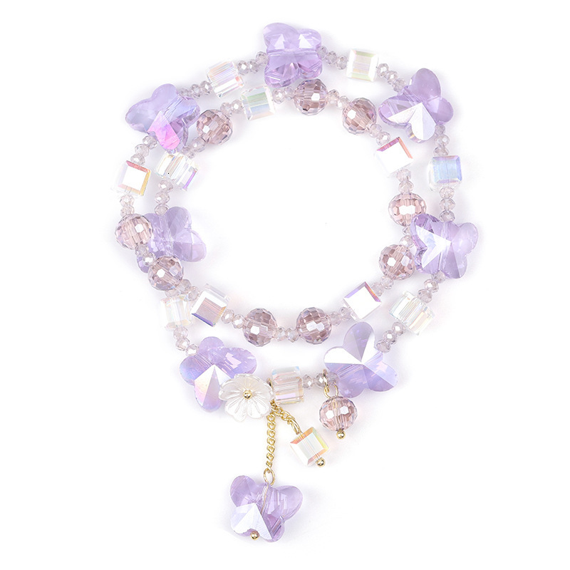 Japanese Korean fashion crystal double circle with sweet temperament, simple and trendy girl's bracelet, student best friend's bracelet