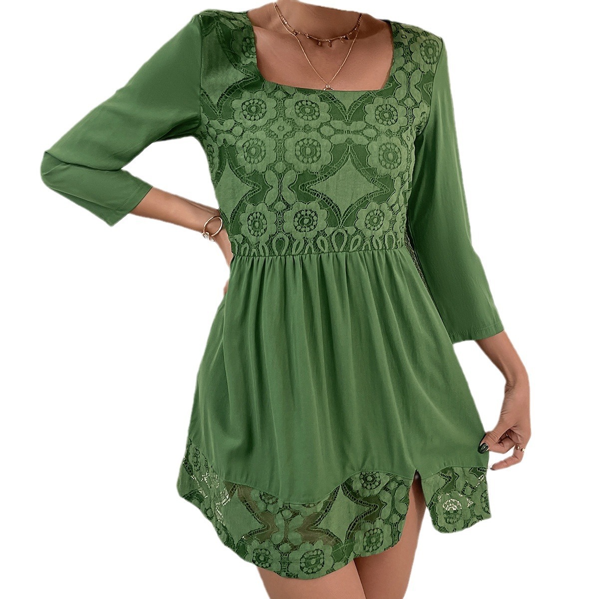 Summer new solid color elegant womens dress