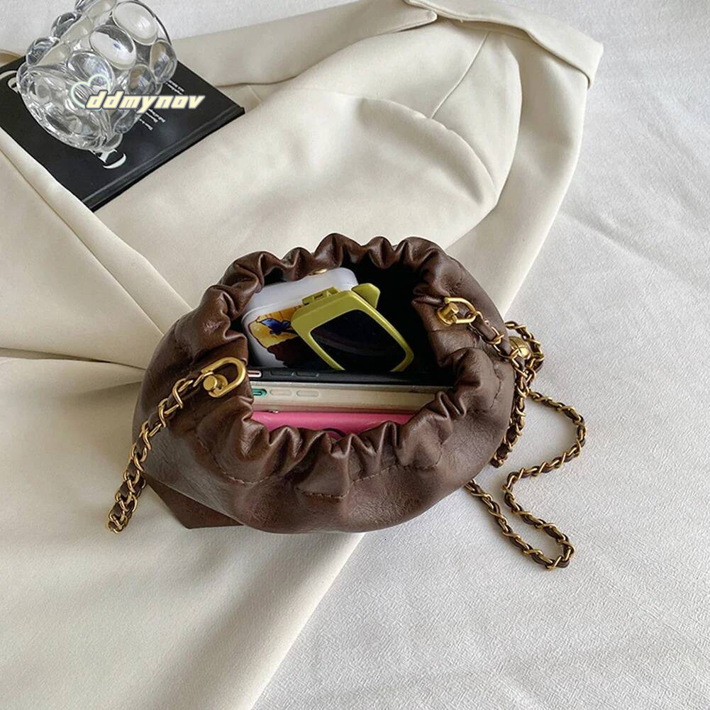 Women Chain Shoulder Versatile Crossbody Tote Bag Casual Pleatd Hobo Satchel Sling Bags Girl Stylish Purse ddmythur