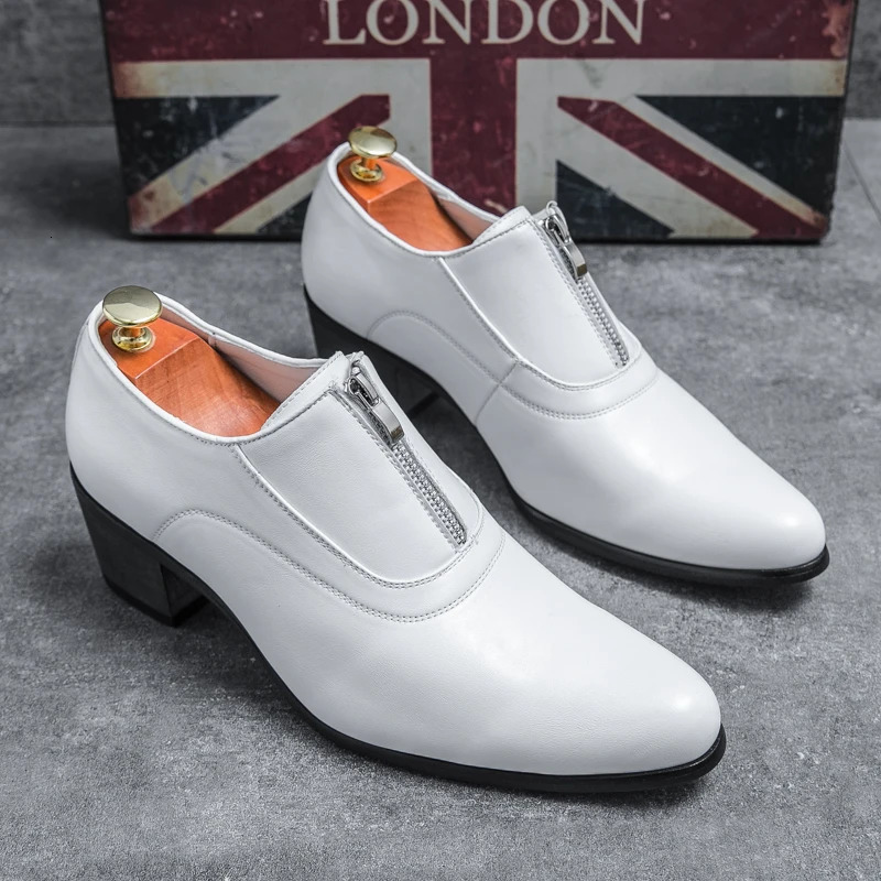 Mens High Heels Dress Shoes Formal Elegant Oxfords Casual Business Office Party Loafers Wedding 250526