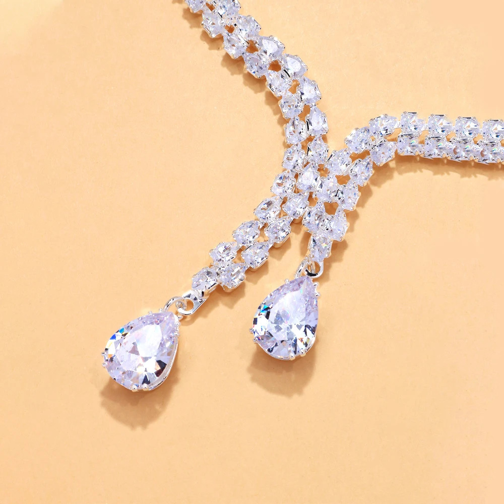 Stonefans Pendant Choker Necklace Jewelry for Women Bridal Deco Day Collar Crystal Gift Wedding Water Drop Necklaces Anniversary 250519