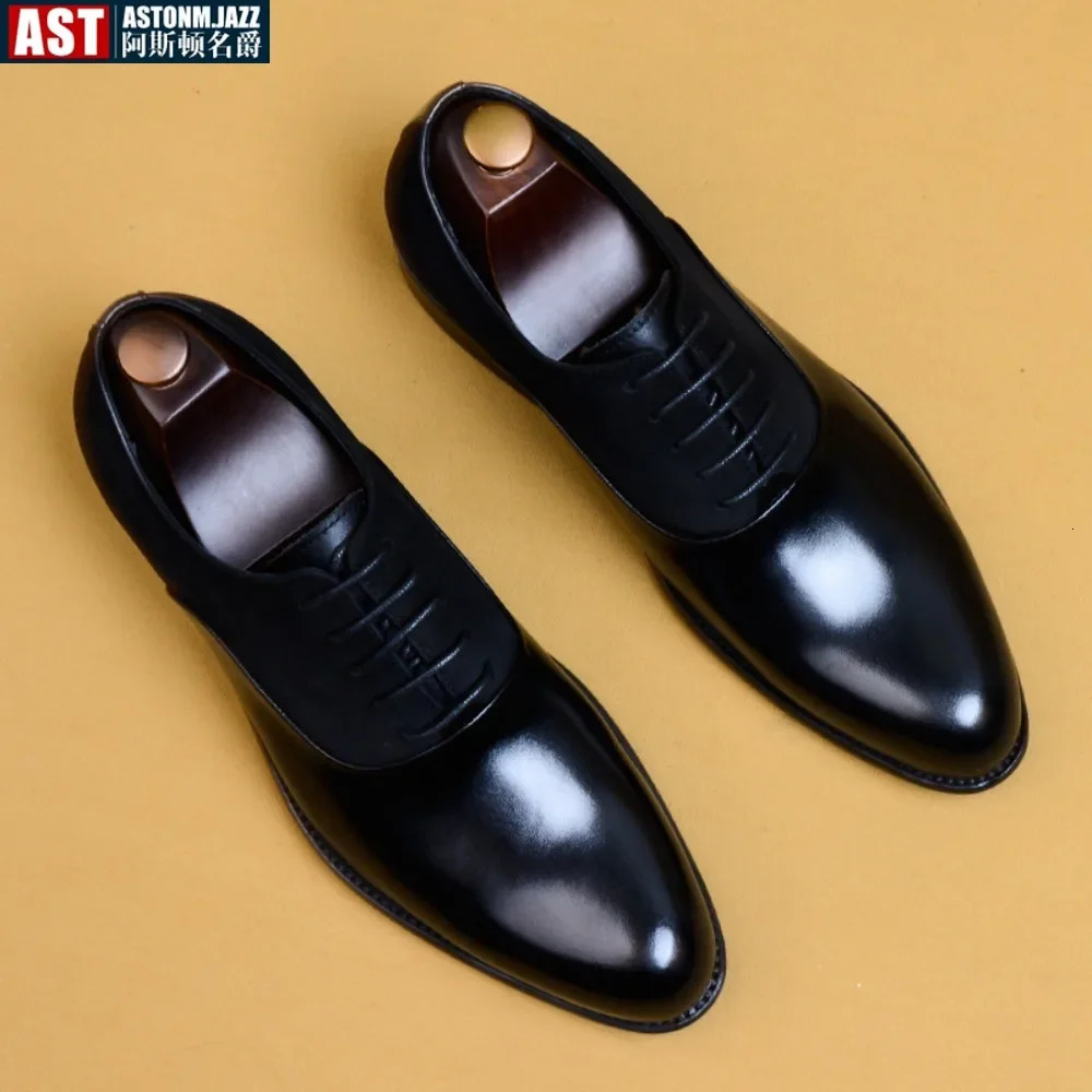 Italian Handmade Shoes British Style Formal Mens Oxford Shoe Genuine Leather Business Dress Retro Shoes 250526