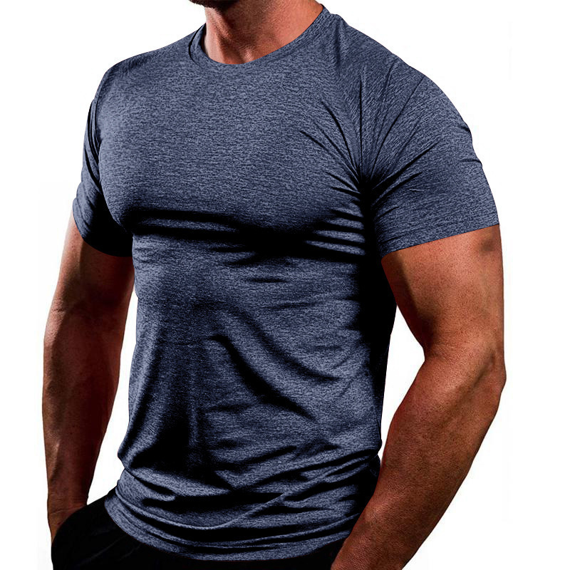 Summer Mens T-shirts Gym Running Training Cotton Round Neck Oversized T-Shirt Fashion Men Clothing Fitness Clothes Top 240806 - view 5