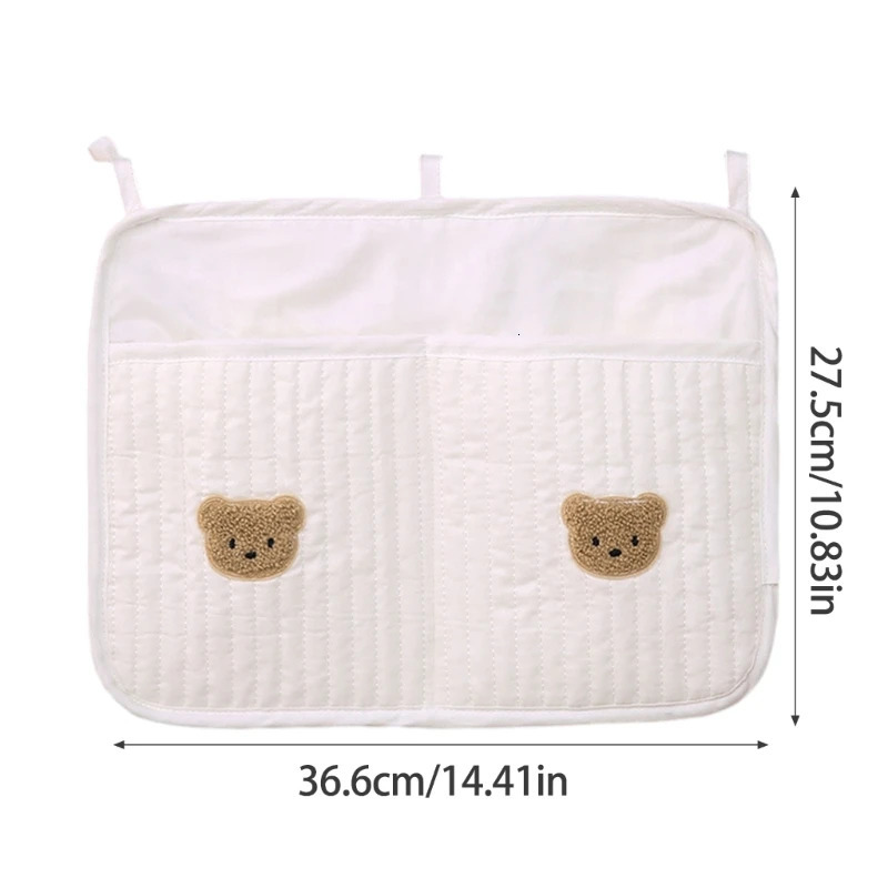 Bedside Hanging Bag Quilted Cotton Organizing for Toy and Diaper Baby Outdoor Strollers Storage Pocket 250517z