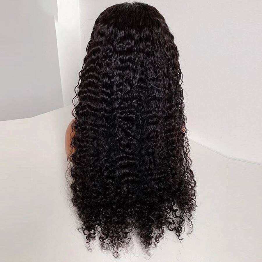 Soft 26Inch Long 180Density Kinky Curly Natural Black Deep Lace Front Wig For Women With Babyhair Glueless Preplucked Daily